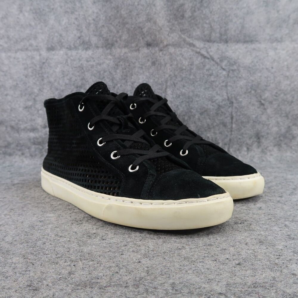 1.State Shoes Womens 8.5 Sneakers Fashion Lifestyle Leather Laser Cut Black Mid